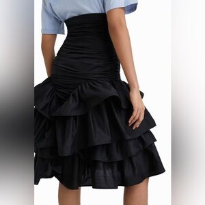 Desigual Black Strapless Midi Skirt